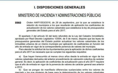 Actualización valores catastrales para 2017